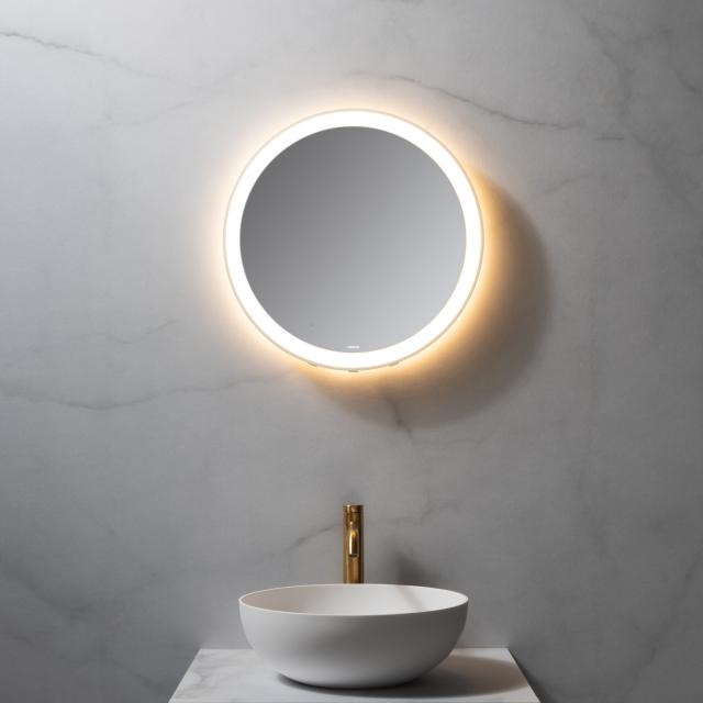 neoro n50 Metal Touch Lichtspiegel Ø 50 cm, mit umlaufender Beleuchtung, direkt + indirekt weiß matt