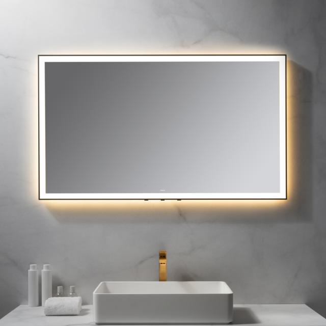 neoro n50 Metal Touch Lichtspiegel B: 120 cm, mit umlaufender Beleuchtung, direkt + indirekt schwarz matt