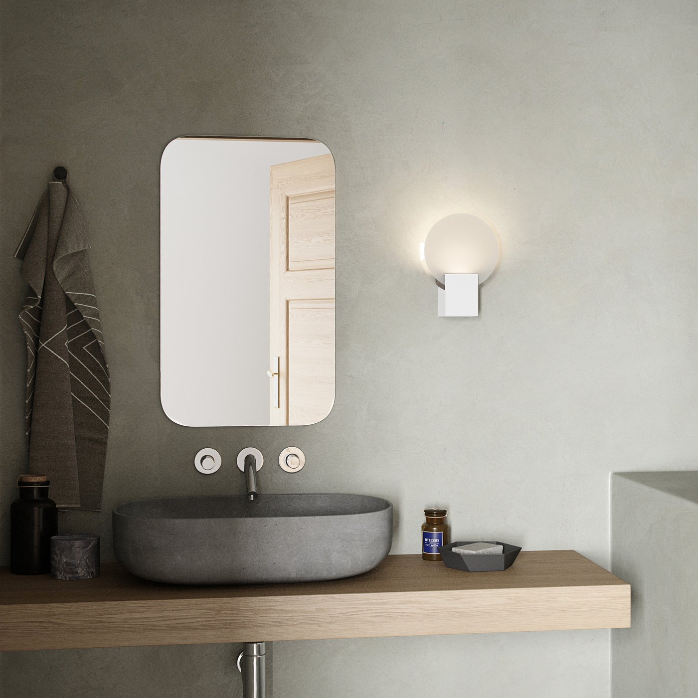 Applique Murale Baroptic – Tête Humaine En Relief (creux) – Blanc, Intérieur