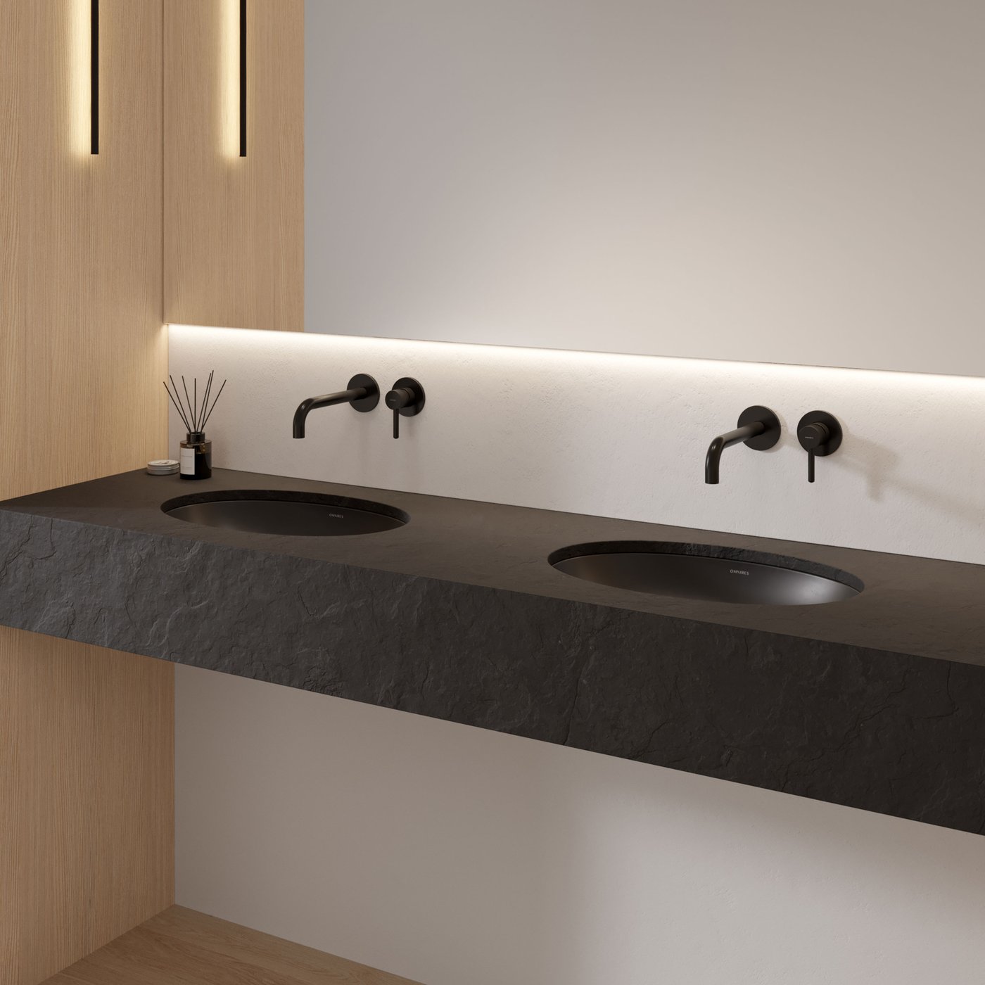OMNIRES SHELL undercounter basin lava matt black - SHELL480UPBLV | REUTER