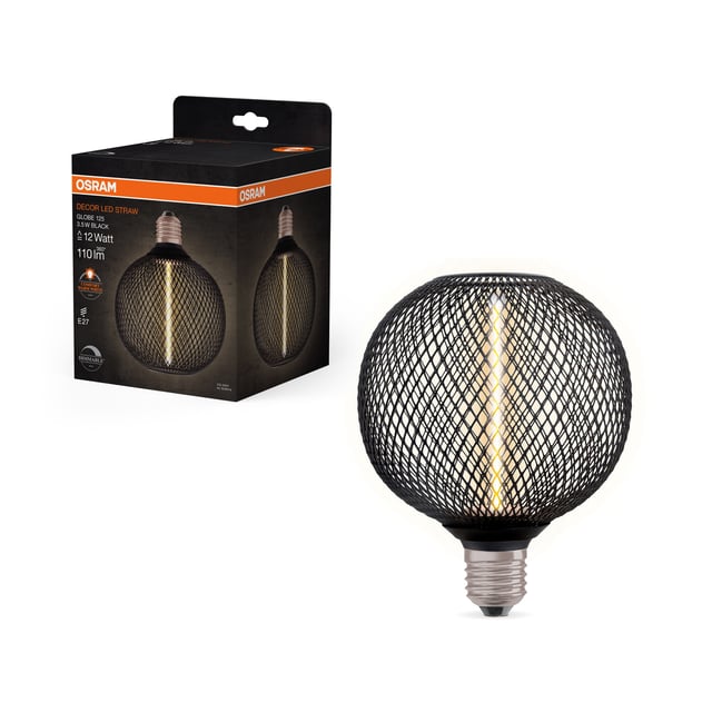 Osram Decor LED lamp Globe 125 E27, 1800 K, 3,5 W dimmable, black - 4058075840249