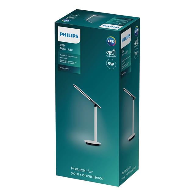 Philips Ivory rechargeable table lamp, LED dimmable, white/black