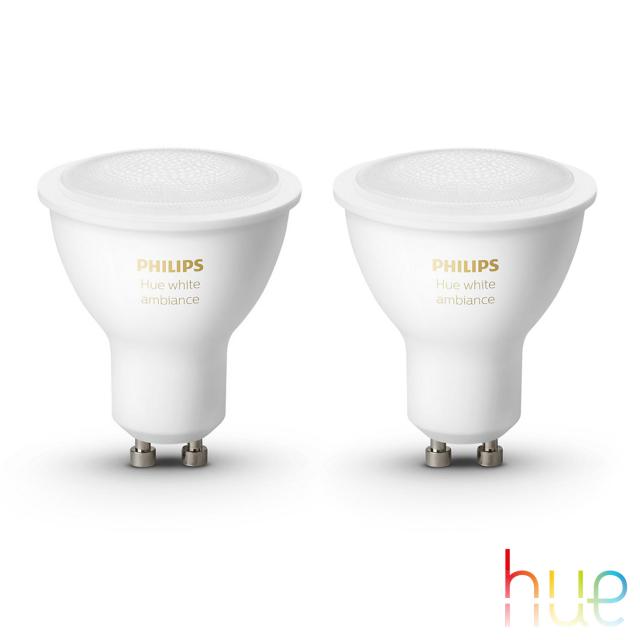 PHILIPS Hue White Ambiance LED GU10, 5,5 Watt Doppelpack