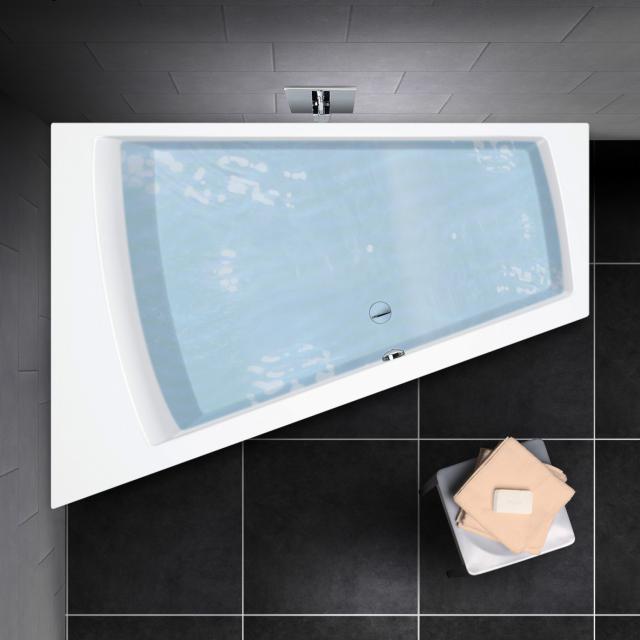 PREMIUM 100 Eck-Badewanne, Einbau Länge: 180 cm, Breite: 129 cm, Innentiefe 46 cm