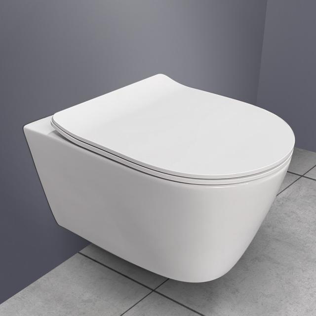 platzsparendes WC Bürsten Set aus Kunststoff MetroDecor mDesign kompakte WC Bürstengarnitur für das Badezimmer bronzefarben hochwertige Toilettenbürste und Saugglocke im Set 
