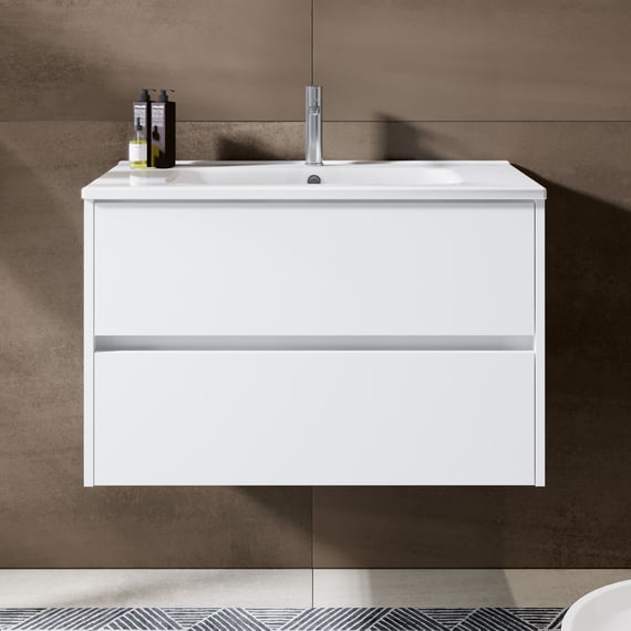 Waschtisch Mit Unterschrank Weiss Hochglanz