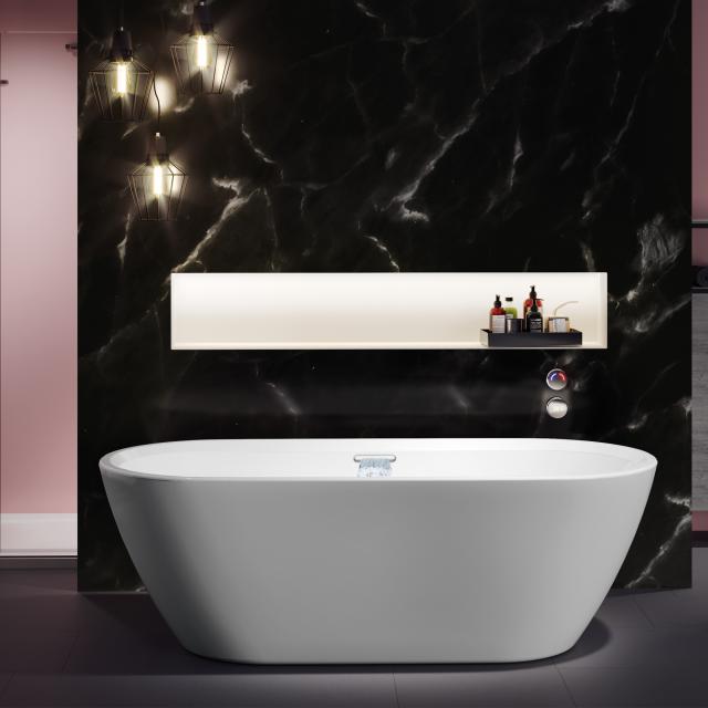 Riho Inspire Freistehende Oval-Badewanne weiß matt, mit Füllfunktion