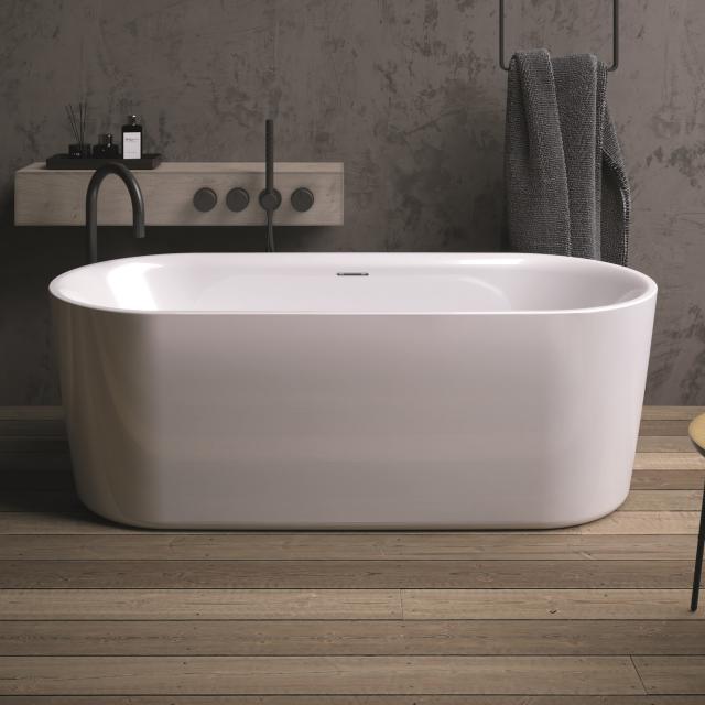 Riho Modesty Freistehende Oval-Badewanne weiß, ohne Füllfunktion