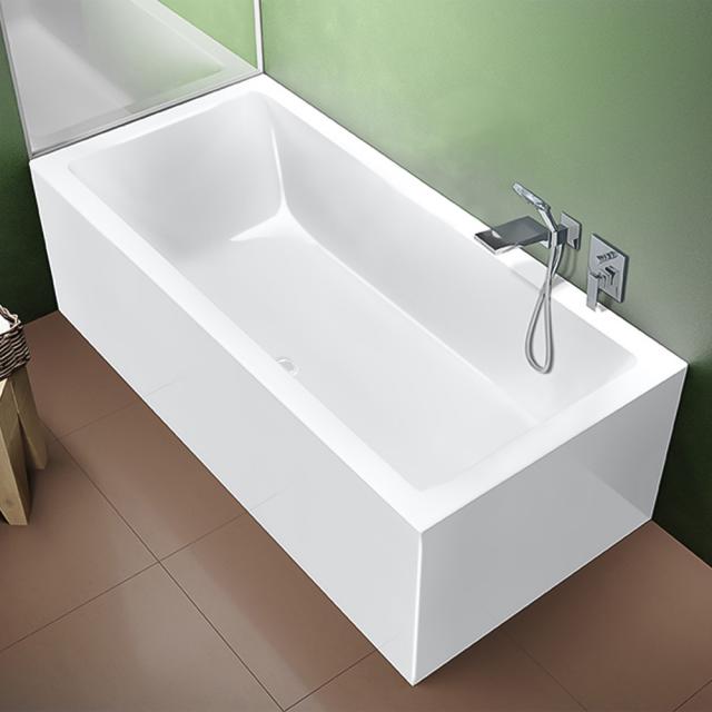 Riho Rethink Cubic Rechteck-Badewanne mit Verkleidung weiß, ohne Füllfunktion