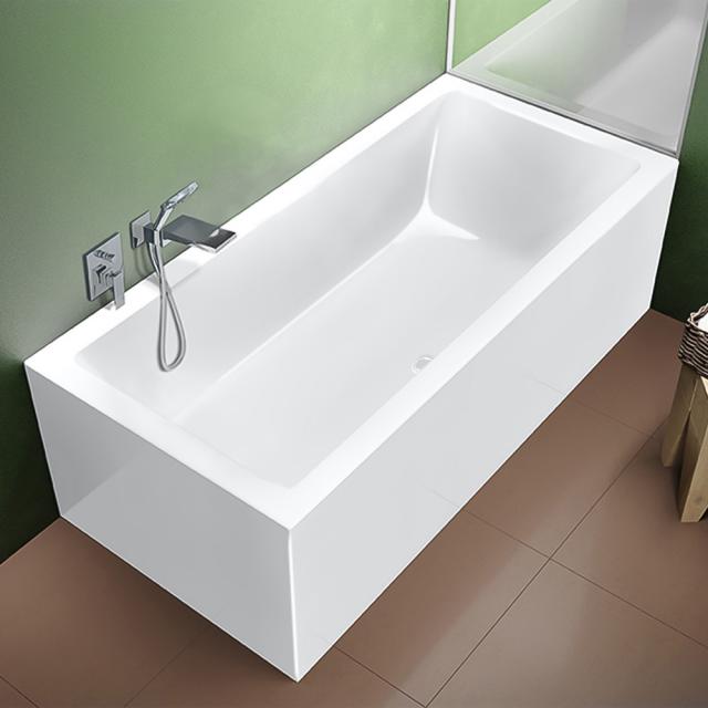Riho Rethink Cubic Rechteck-Badewanne mit Verkleidung weiß, ohne Füllfunktion