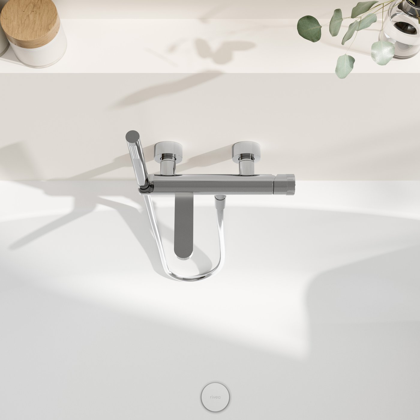 rivea Bahri bath fitting with hand shower set chrome - BR2108PC | REUTER