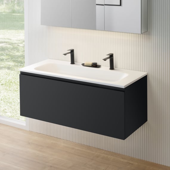 rivea Dia vanity unit W: 121 cm, with 1 pull-out compartment, washbasin ...