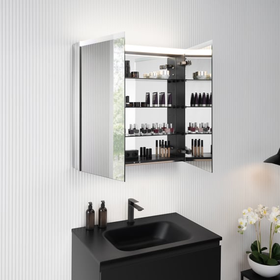 rivea Dia vanity unit W: 81 cm with 1 pull-out compartment, washbasin ...