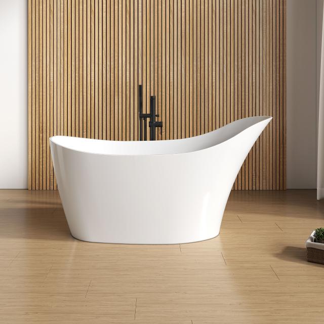 rivea Bahri spoon Freistehende Badewanne für individuelle Ab- und Überlaufsysteme L: 164 B: 80 cm weiß
