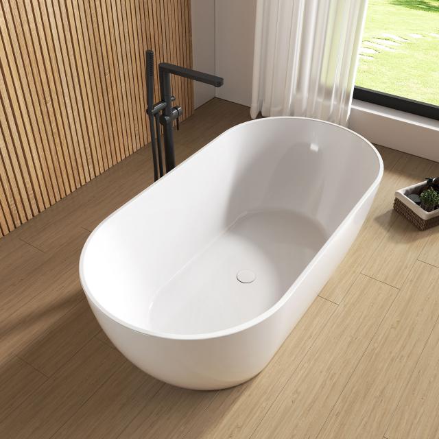 rivea Malie Freistehende Badewanne für individuelle Ab- und Überlaufsysteme L: 160 B: 80 cm weiß