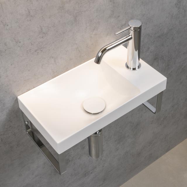 rivea Picabo Handwaschbecken mit Handtuchhaltern B: 40 H: 10,2  T: 22 cm, mit pflegeleichter Oberfläche weiß matt