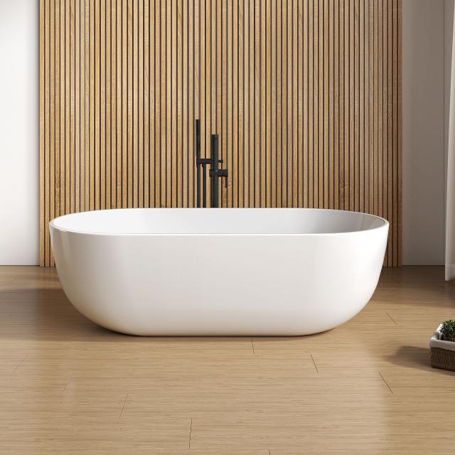 rivea Yara slim Freistehende Badewanne für individuelle Ab- und Überlaufsysteme L: 178 B: 90 cm weiß