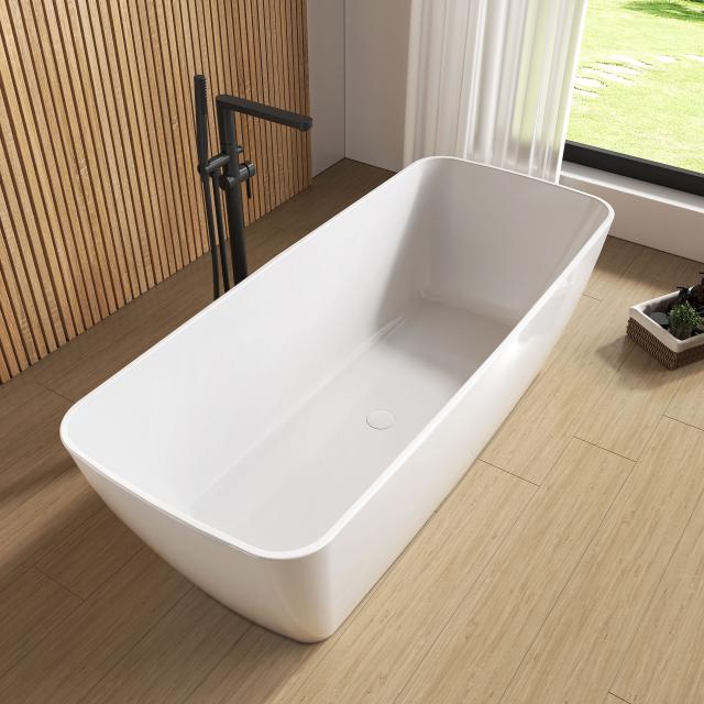 rivea Yuval Freistehende Badewanne für individuelle Ab- und Überlaufsysteme L: 179 B: 75 cm weiß