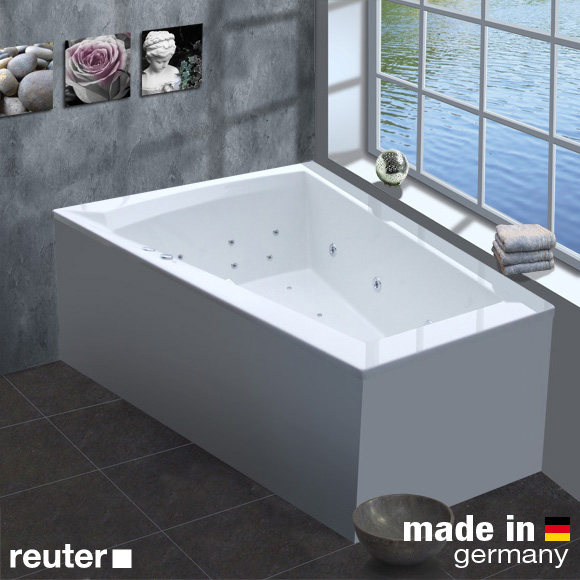 Reuter Kollektion Komfort Eck-Whirlwanne Premium, Einbau mit Hydra-Set-Massagesystem