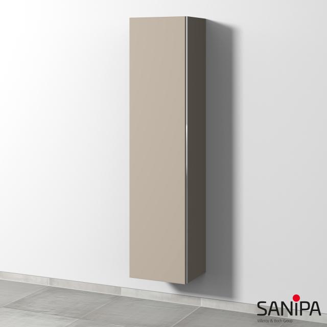 Sanipa 3way Hochschrank mit 1 Tür sandgrau matt, mit Griffmulde
