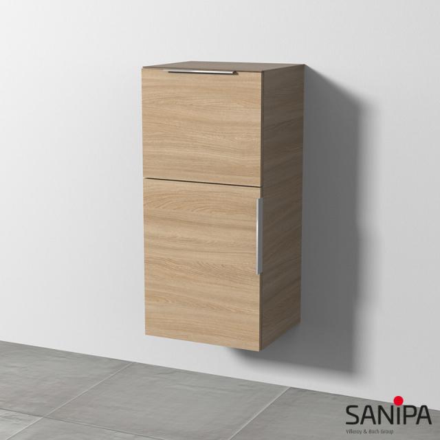 Sanipa 3way Mittelschrank mit 1 Tür und 1 Auszug ulme impresso, mit Griffleiste