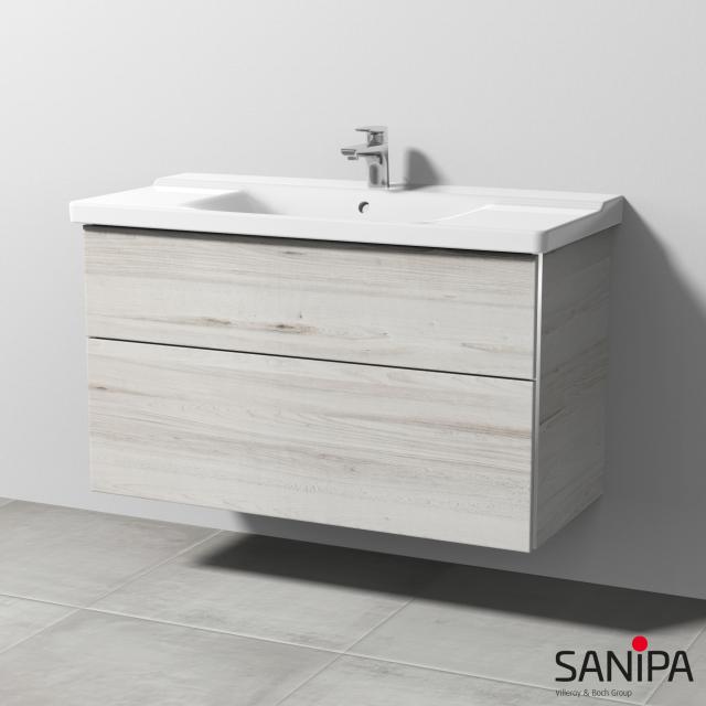 Sanipa 3way Waschtischunterschrank mit 2 Auszügen für P3 Comforts linde hell