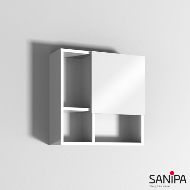 Sanipa 3way Würfelschrank umkehrbar Front weiß glanz / Korpus weiß glanz