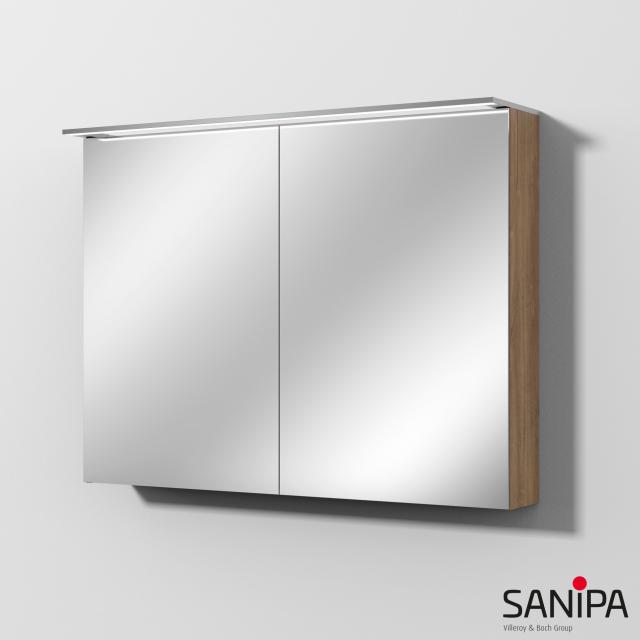 Sanipa Reflection Spiegelschrank MALTE mit Beleuchtung und 2 Türen eiche kansas