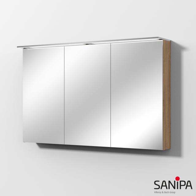 Sanipa Reflection Spiegelschrank MALTE mit Beleuchtung und 3 Türen eiche kansas
