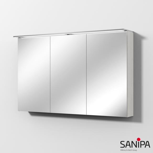 Sanipa Reflection Spiegelschrank MALTE mit Beleuchtung und 3 Türen linde hell