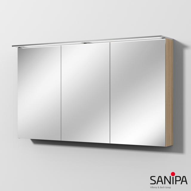 Sanipa Reflection Spiegelschrank MALTE mit Beleuchtung und 3 Türen ulme impresso