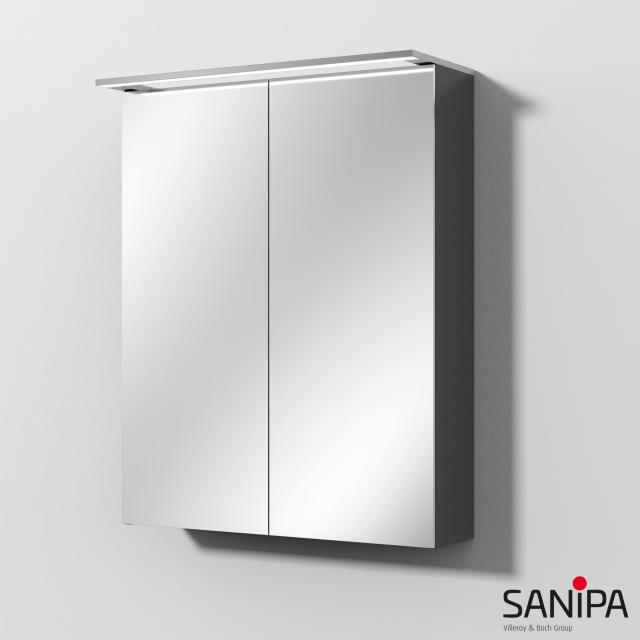 Sanipa Reflection Spiegelschrank MALTE mit Beleuchtung und 2 Türen anthrazit matt