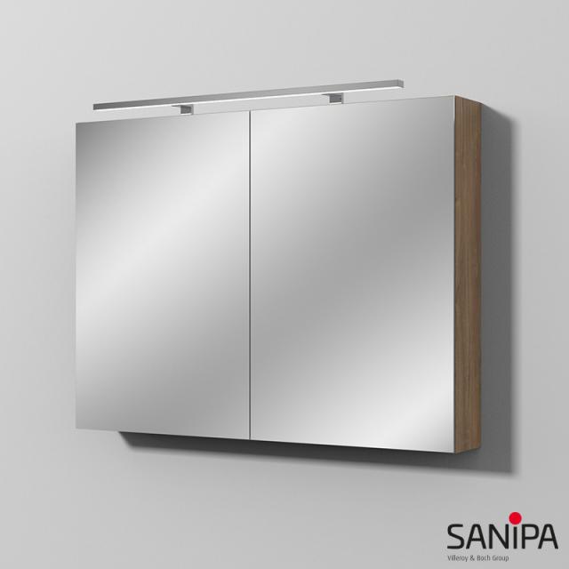 Sanipa Reflection Spiegelschrank MILLA mit Beleuchtung und 2 Türen eiche kansas