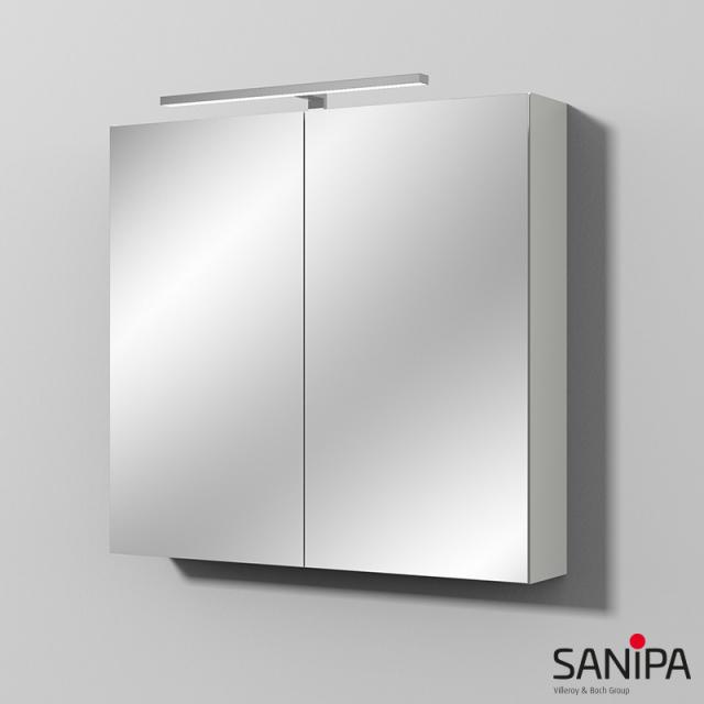 Sanipa Reflection Spiegelschrank MILLA mit Beleuchtung und 2 Türen weiß soft