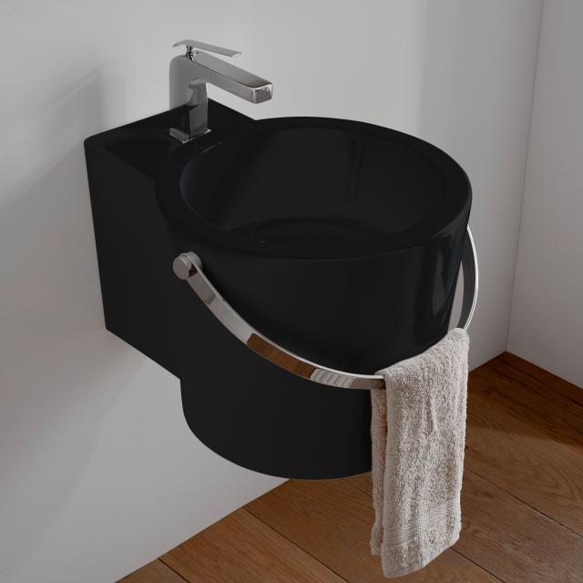 Scarabeo Bucket Aufsatz- oder Hängewaschbecken schwarz, mit BIO System Beschichtung
