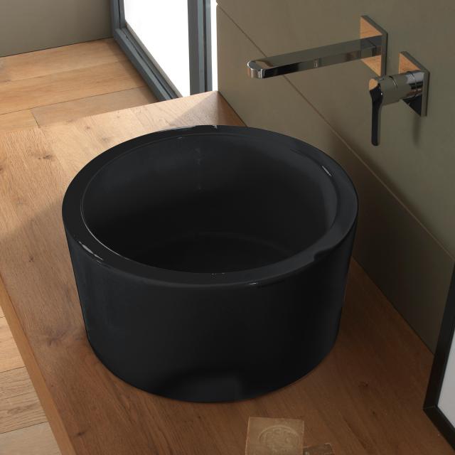 Scarabeo Bucket Aufsatzwaschbecken schwarz, mit BIO System Beschichtung