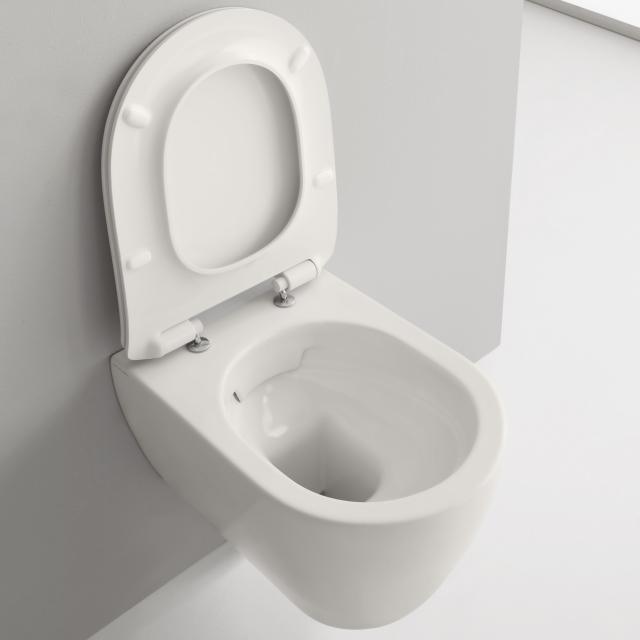 Scarabeo Moon Wand-Tiefspül-WC mit WC-Sitz, ohne Spülrand weiß matt