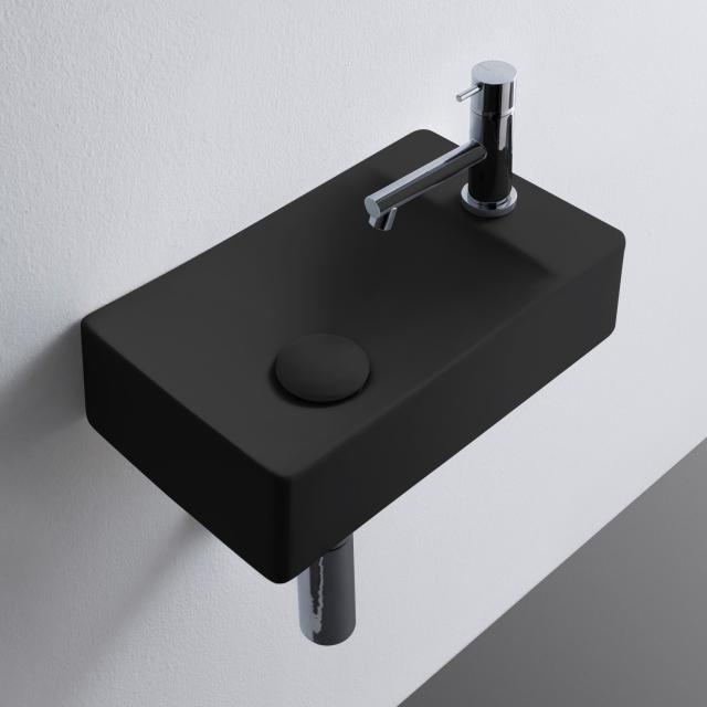 Scarabeo Soft Aufsatz- oder Hängehandwaschbecken schwarz matt, mit BIO System Beschichtung