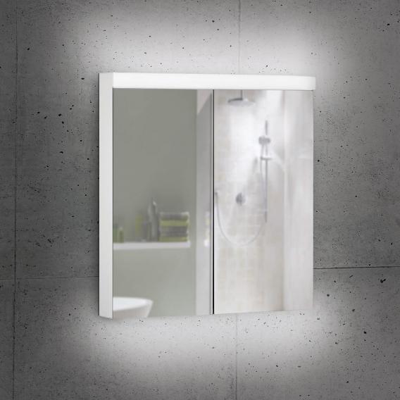 Schneider LOWLINE Plus Spiegelschrank mit Beleuchtung und 2 Türen neutralweiß, mit Steckdose links und rechts