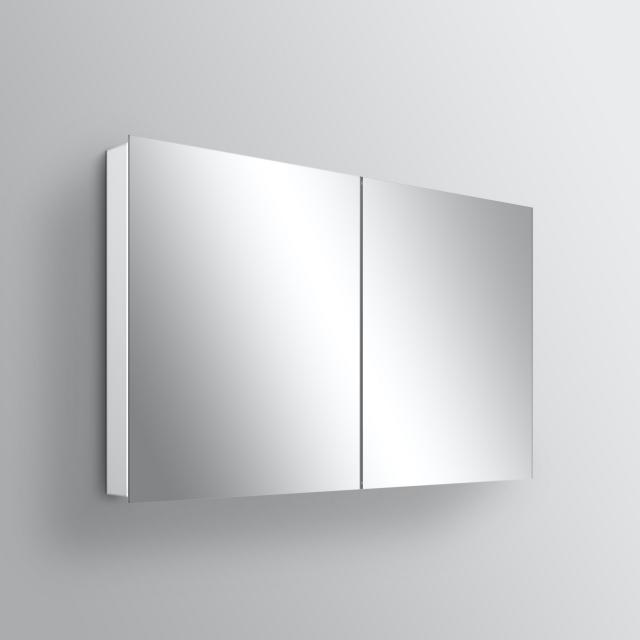 Schneider ADVANCEDLINE Comfort Spiegelschrank mit Beleuchtung und 2 Türen verspiegelt/weiß, Steckdosen mittig