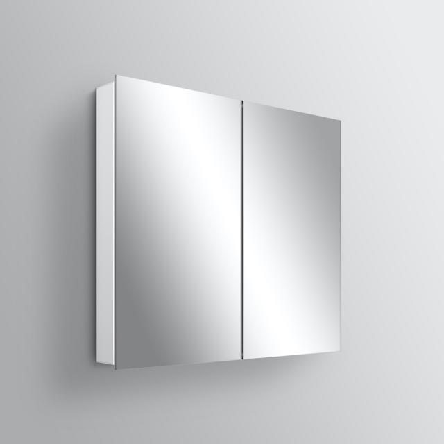 Schneider ADVANCEDLINE Comfort Spiegelschrank mit Beleuchtung und 2 Türen verspiegelt/weiß, Steckdose links