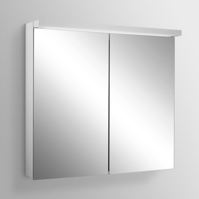 Schneider ADVANCEDLINE Ultimate Spiegelschrank mit Beleuchtung und 2 Türen silber eloxiert, Steckdosen links und rechts