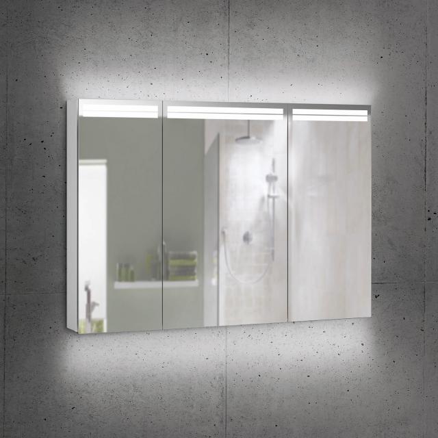 Schneider ARANGALINE Spiegelschrank mit Beleuchtung und 3 Türen silber eloxiert