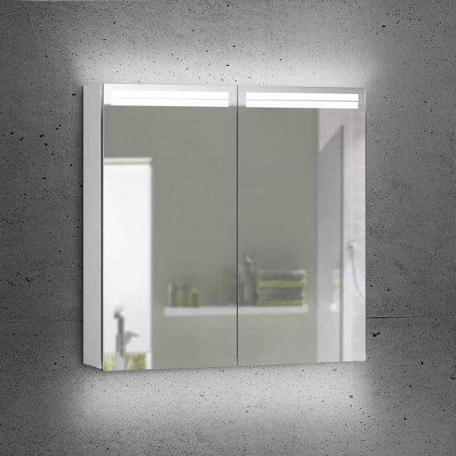 Schneider ARANGALINE Spiegelschrank mit Beleuchtung und 2 Türen silber eloxiert