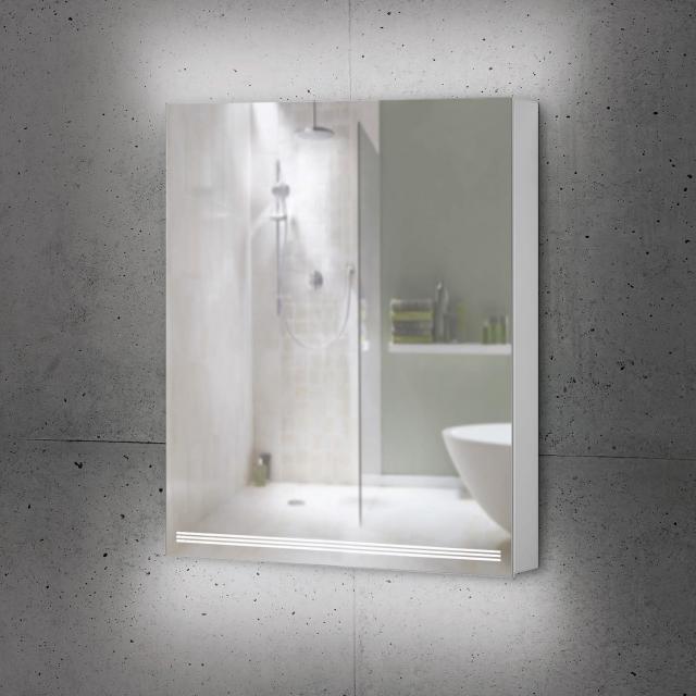 Schneider GRACELINE Spiegelschrank mit Beleuchtung und 1 Tür silber eloxiert