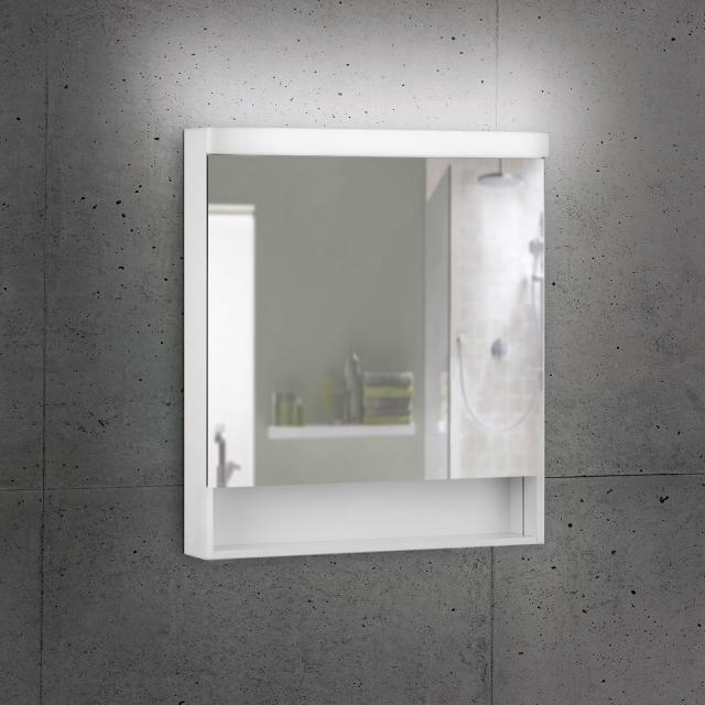 Schneider LOWLINE Basic Spiegelschrank mit Beleuchtung, 1 Tür und offenem Fach neutralweiß