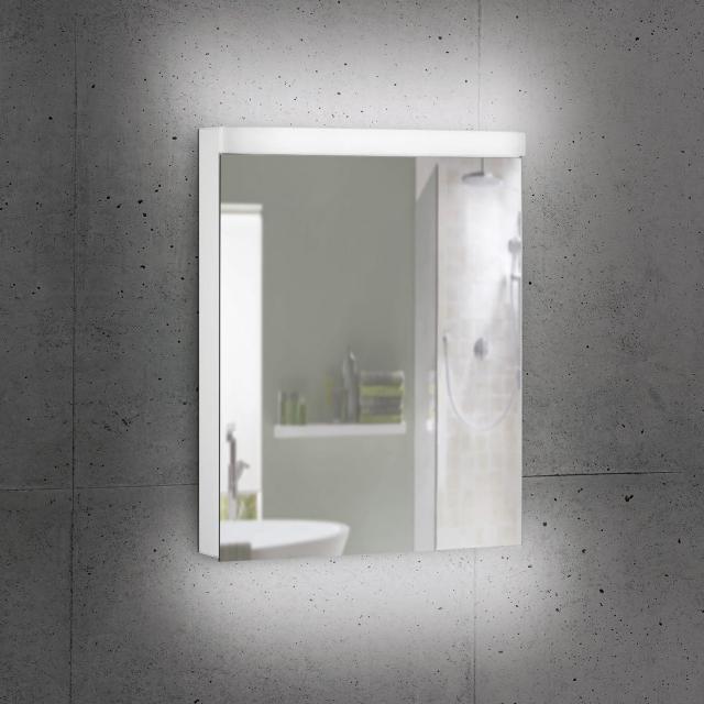 Schneider LOWLINE Plus Spiegelschrank mit 1 Tür neutralweiß, mit Steckdose rechts