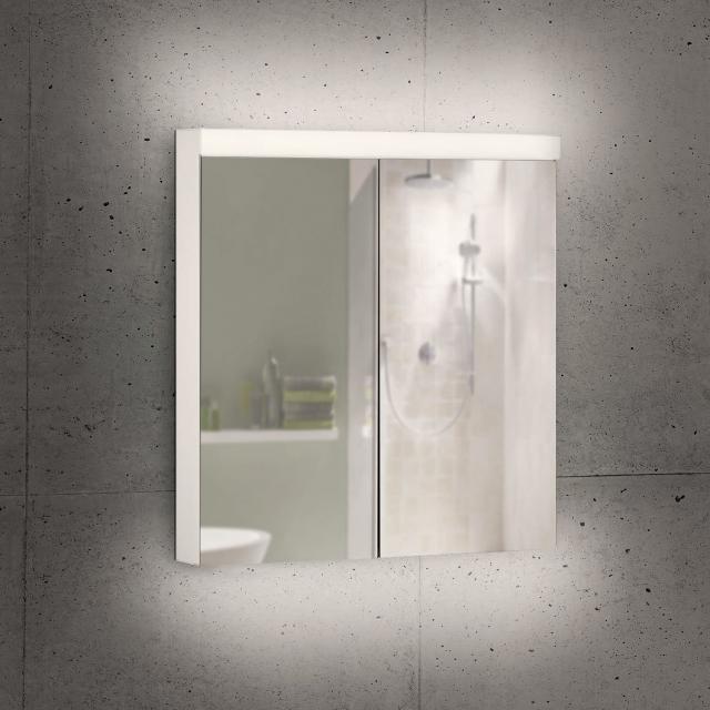 Schneider LOWLINE Plus Spiegelschrank mit Beleuchtung und 2 Türen warmweiß, mit Steckdose links und rechts