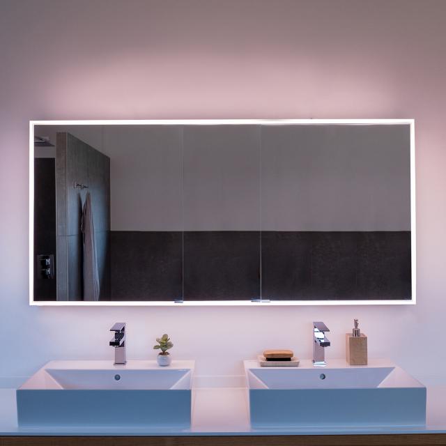Schneider PREMIUMLINE Ultimate Spiegelschrank mit Beleuchtung und 3 Türen silber eloxiert