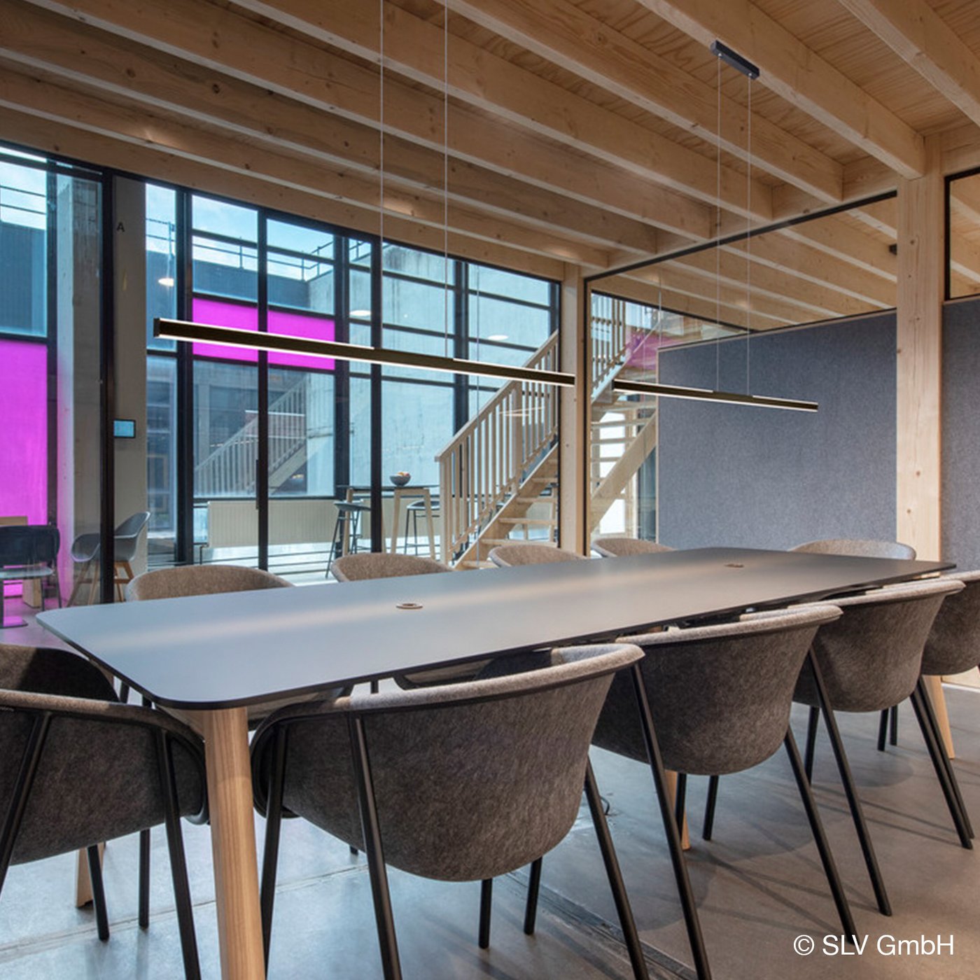 SLV One Linear Suspension LED intensité lumineuse variable, noir ...